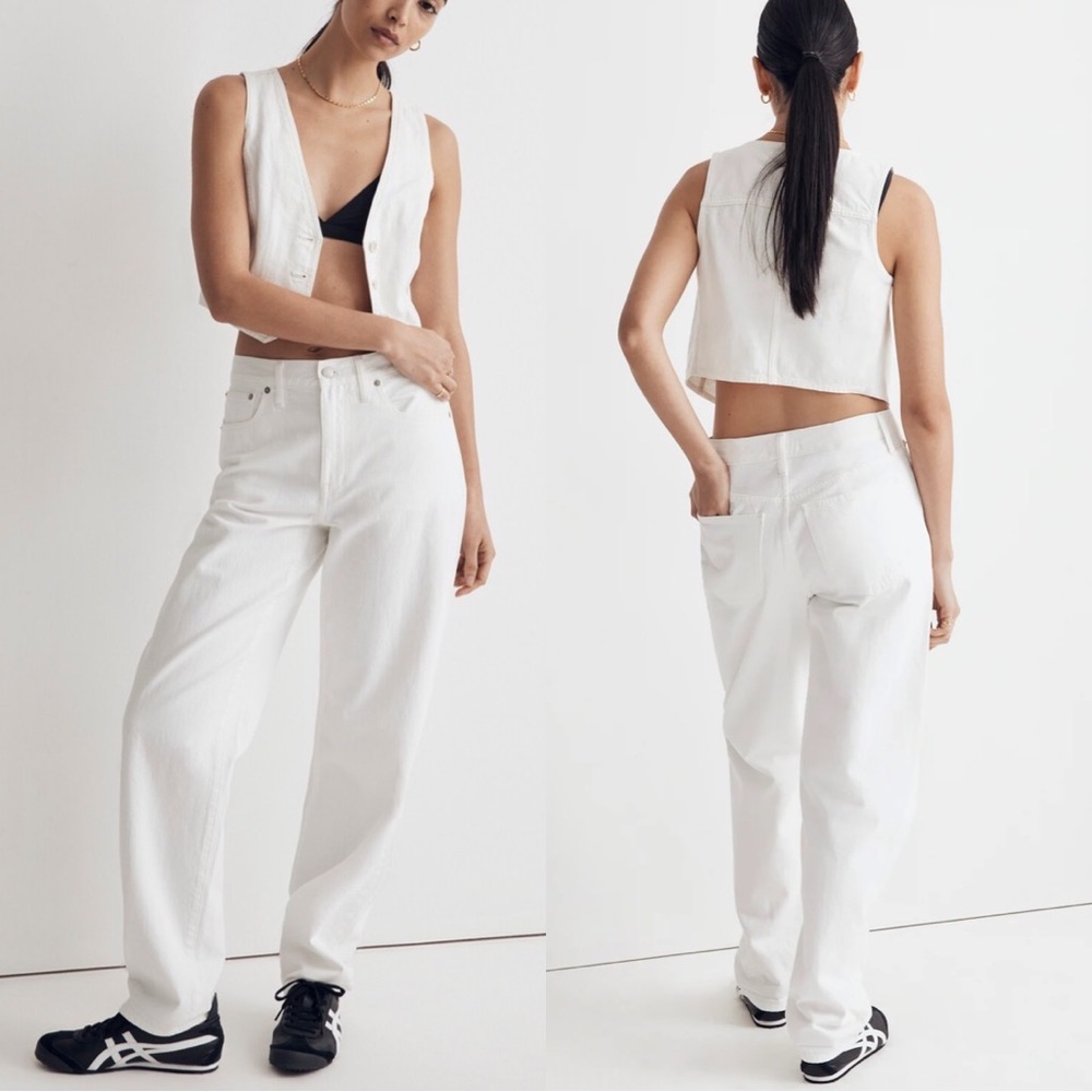 Madewell • the slouchy boyjean in tile white sz 28